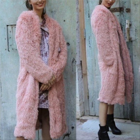 Jackets & Blazers - TEDDY BLUSH FUR COAT